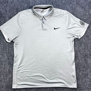 Nike Golf Gray Men;s Polo Shirt Womens XL Gray Short Sleeve Modern Fit Dri-Fit